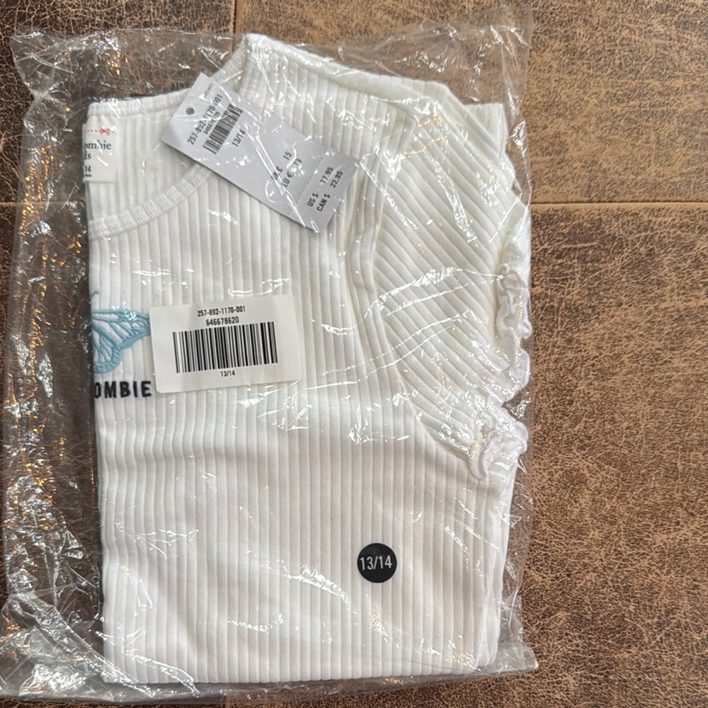 White Ribbed T-Shirt